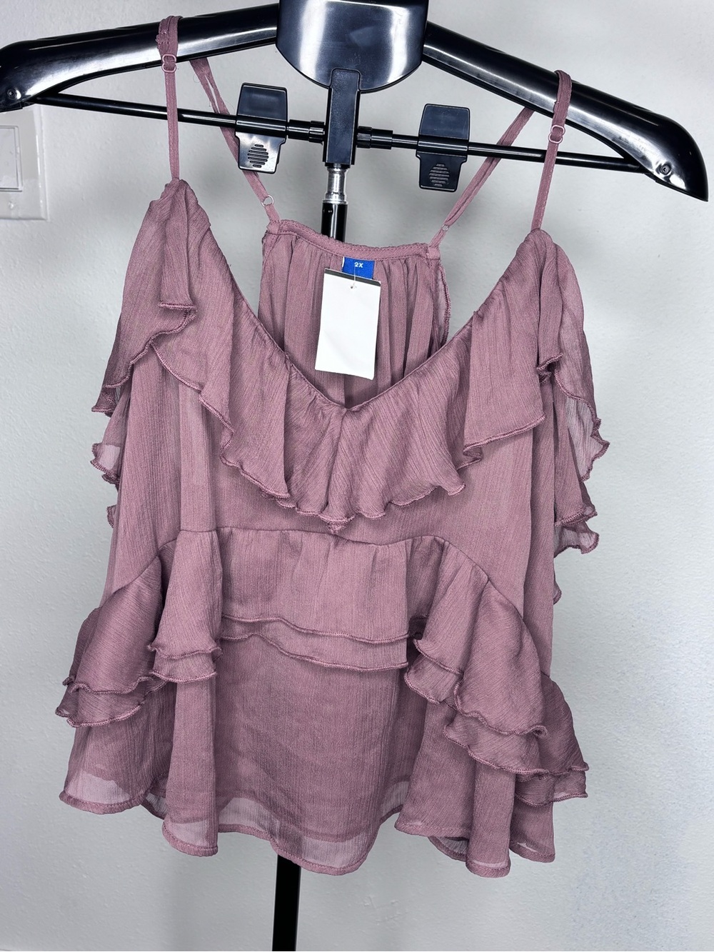 Old Navy Mauve Ruffled Spaghetti Strap Camisole